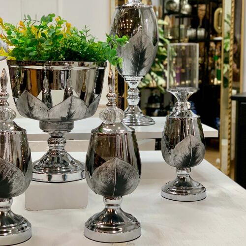 7 Parça Salon Konsol Aksesuar Seti Yaprak Silver - 3