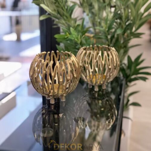 Dekorarya Coral Gold Döküm Metal Salon Aksesuar Seti - 7