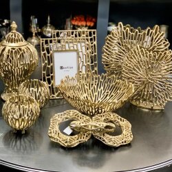 Dekorarya Coral Gold Döküm Metal Salon Aksesuar Seti - Dekor Arya