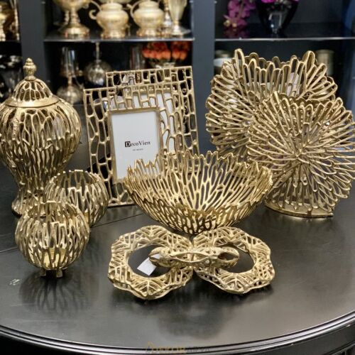 Dekorarya Coral Gold Döküm Metal Salon Aksesuar Seti - 8