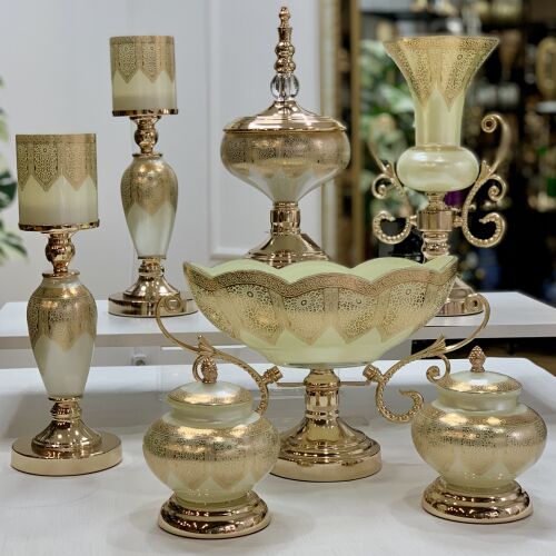 Imperial Cream Elegance 7 Parça Salon Aksesuar Seti - 5