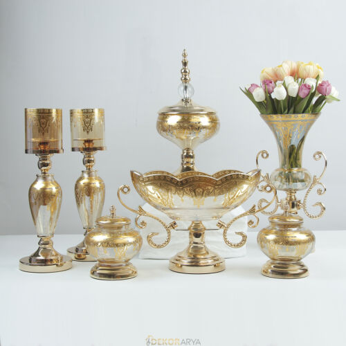 Imperial Verde Luxe Amber Gold 7 Parça Salon Aksesuar Seti - 3