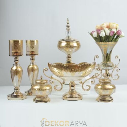 Imperial Verde Luxe Amber Gold 7 Parça Salon Aksesuar Seti - 1