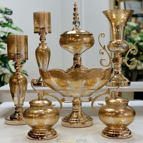 Imperial Verde Luxe Amber Gold 7 Parça Salon Aksesuar Seti - 1