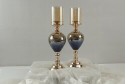 Lacivert Gold Lüks Salon Dekor Seti - 5