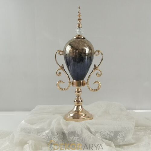 Lacivert Gold Lüks Salon Dekor Seti - 6