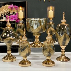 7 Parça Salon Konsol Aksesuar Seti Yaprak Gold - 2