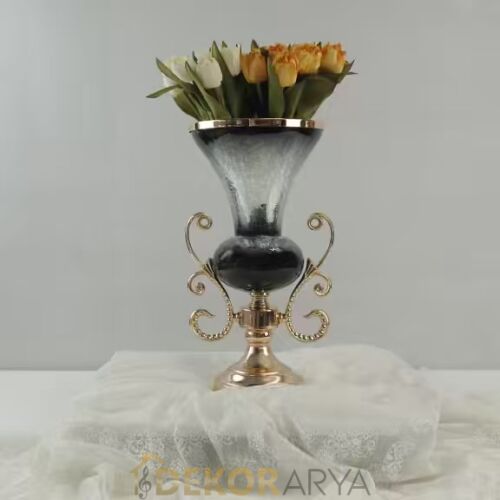 Siyah Gold Lüks Salon Dekor Seti - 4