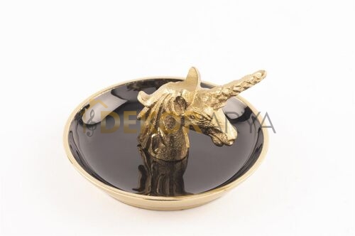 Gold Unicorn Dekoratif Tabak 12x7cm - 1