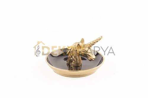 Gold Unicorn Dekoratif Tabak 12x7cm - 2
