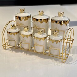 Gold Yaldızlı Standlı BaharatTakımı - Deco Vien 