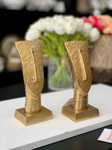 Gold Yüz Dekor Obje 2 Lİ 9x7x24cm - 2