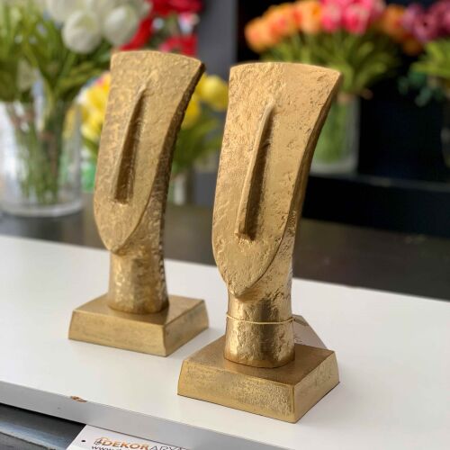 Gold Yüz Dekor Obje 2 Lİ 9x7x24cm - 1