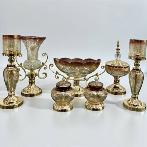 Imperial Amber Bordeaux 7 Parça Salon Aksesuar Seti - 1