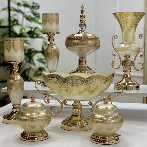 Imperial Cream Elegance 7 Parça Salon Aksesuar Seti - 1