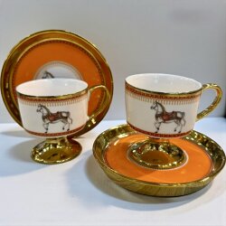 Cavalier Orange 2’li Türk Kahve Fincanı Seti - Dekor Arya