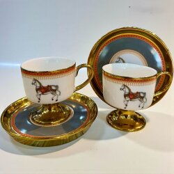 Cavalier Türk Kahve Fincan Takımı (2’li) - Dekor Arya