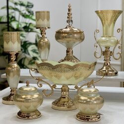 Imperial Cream Elegance 7 Parça Salon Aksesuar Seti - Dekor Arya