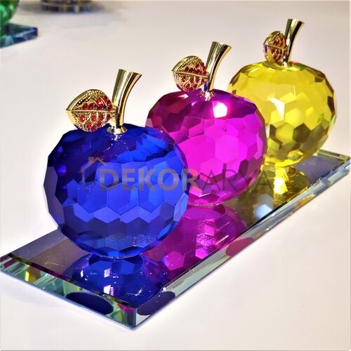 Kristal Elma 3 Lü 20*7.5*9 Cm