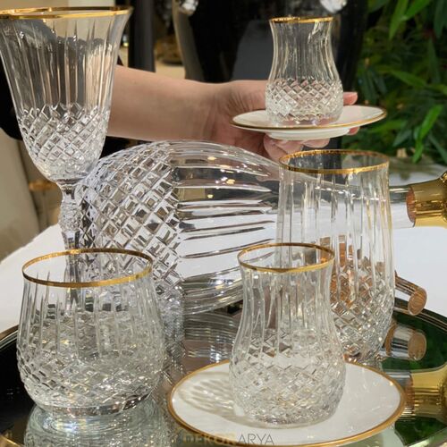 Okinowa Altın 61 Parça Kristal Bardak Takımı - 3