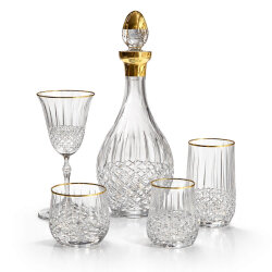 Okinowa Altın 61 Parça Kristal Bardak Takımı – Gold Yaldızlı, Özel Davet ve Sofra Sunumları İçin - CANBA & GLAZZE 