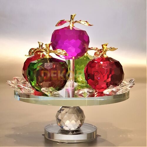 Kristal Süs Elma Dekor 13.5*12 Cm