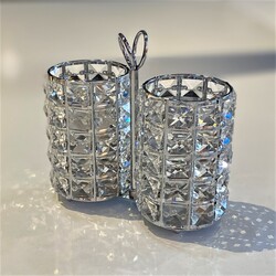 Deco Vien - Kristal Taşlı Kaşıklık Gümüş