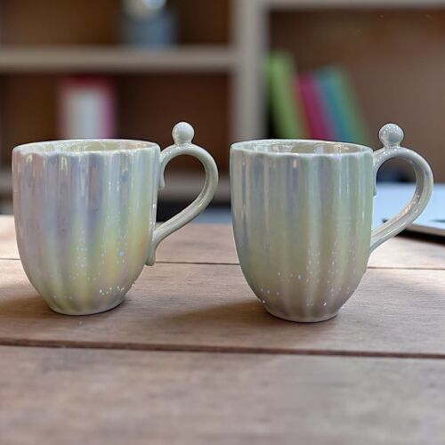 İncili Sedef Beyaz Mug 2’li Set - 1