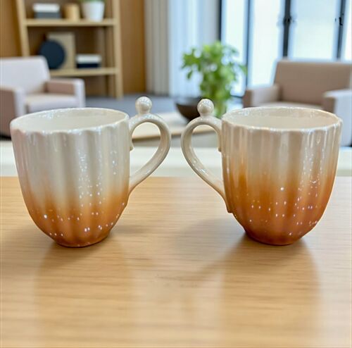 İncili Sedef Kahve Tonlu Mug 2’li Set - 1