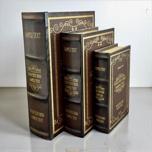 Regal Brown – Klasik Deri Kaplama 3’lü Kitap Kutu Seti - 1