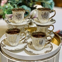 Leone Bone 6lı Çay Fincan Takımı - Dekor Arya