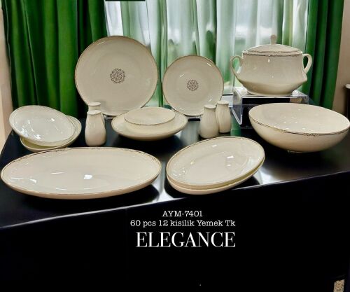 Elegance 60 Parça 12 Kişilik Fine Bone Yemek Takımı - 1