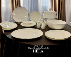 Hera 60 Parça 12 Kişilik Fine Bone Yemek Takımı - Deco Vien 