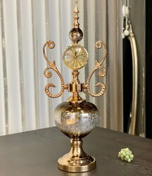 Lüx Masa Saati Kahve Gold - Dekor Arya