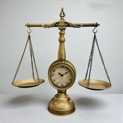 Adalet Terazisi Masa Saati (45×49 cm) - Deco Vien 