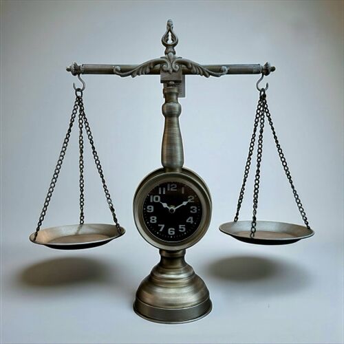 Adalet Terazisi Masa Saati Silver (45×49 cm) - 1