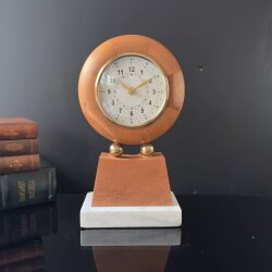 Ahşap ve Mermer Kaideli Dekoratif Masa Saati – 18×35 cm - 2