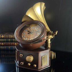 Gramofon Tasarımlı Dekoratif Masa Saati (30×35 cm) - 3