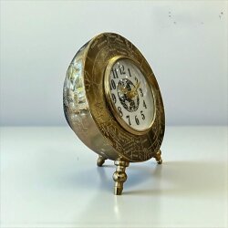 Metal Dünya Haritalı Dekoratif Masa Saati – 16×20 cm - Deco Vien 