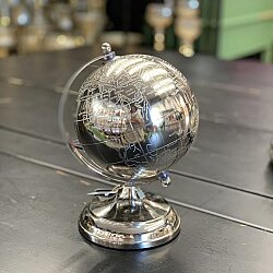 Atlas Silver Dünya Küre – 12×25 cm - Deco Vien 