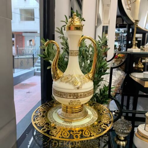 Dekorarya Valide Sultan Krem Gold Dekoratif İbrik Seti - 2