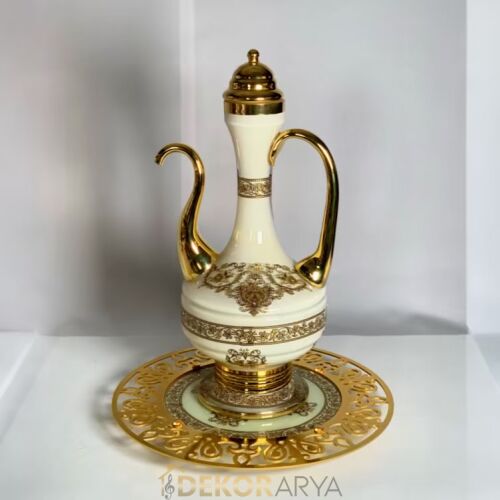 Dekorarya Valide Sultan Krem Gold Dekoratif İbrik Seti - 3