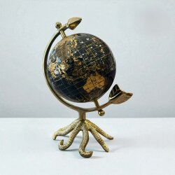 Gaia Gold Dünya Küre Objesi – 13×24 cm - Deco Vien 