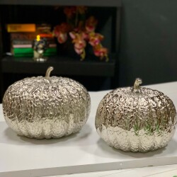 Gümüş 2li Kabak Dekoratif Obje - 2