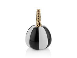 Pumpkin Gold Saplı 19 Cm Siyah Beyaz Çizgili Dekoratif - 1