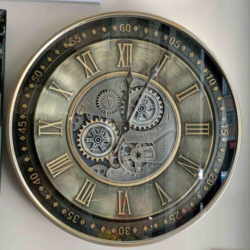 Çarklı Duvar Saati Antik Gold 60 CM - 1