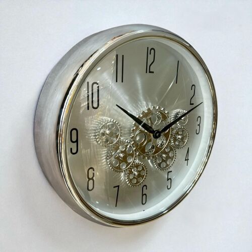 Momentum Gümüş Çarklı Duvar Saati – 35 cm - 1