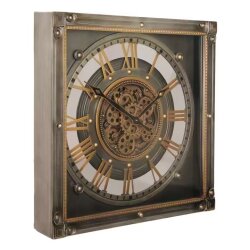 Prestij 60 cm Kare Çarklı Duvar Saati (Bronz Eskitme) - 2