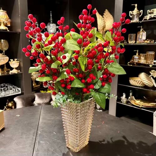 Altın Vazo İçinde 6'LI Yapay Kokina Demeti - 1