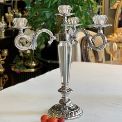 3 Kollu Şamdan Silver - Dekor Arya